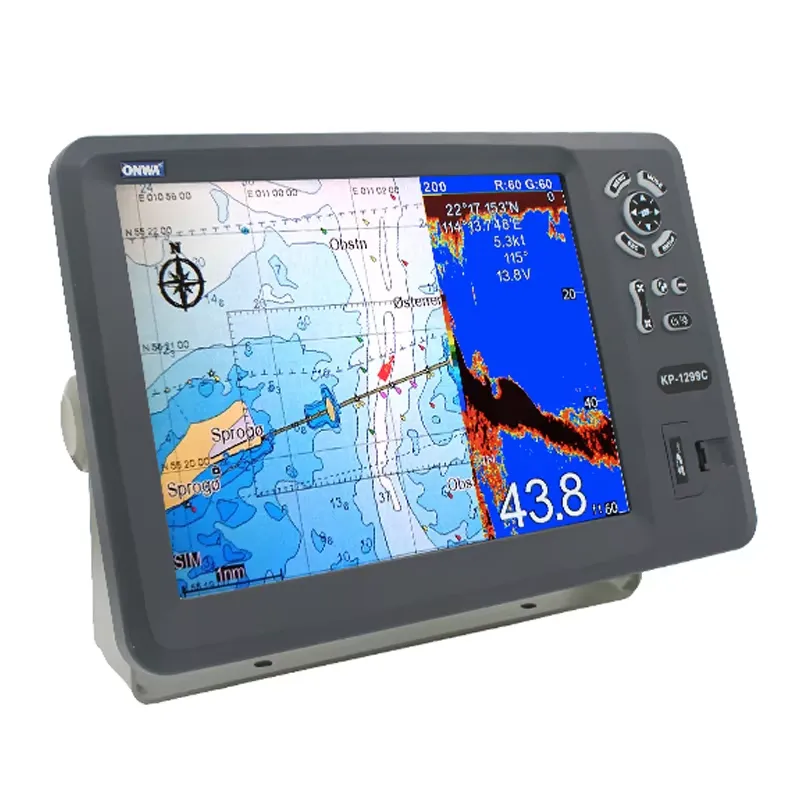 Fishing Boat Gps - GPS-Kartenplotter, 12-Zoll-Marine-Fischfinder, NMEA0183 RS232-Navigationssystem, mit Antenne,